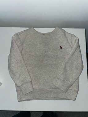 Ralph Lauren Heather Cream Sweatshirt with Red Pony